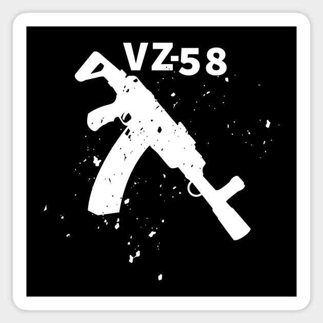 White Assault rifle VZ-58 Sticker by YujiVI